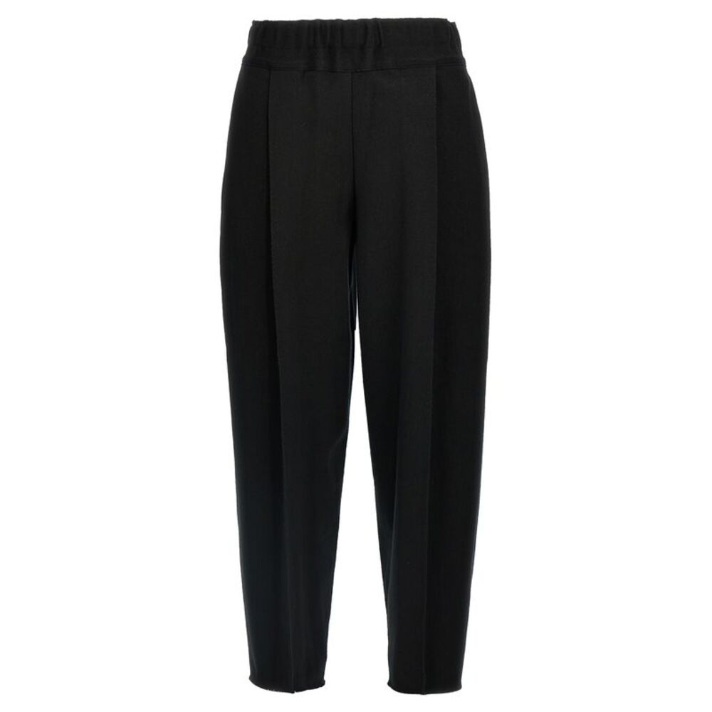 Issey Miyake Black Cotton Casual Women's Pants